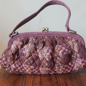Vera Bradley Kiss Lock Tweed Clutch Purse